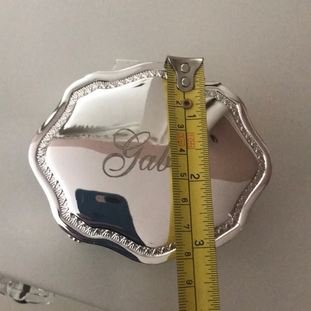 Personalized name silver decorative Jewelry box Gabby